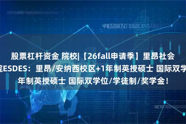 股票杠杆资金 院校|【26fall申请季】里昂社会经济发展高等商学院ESDES：里昂/安纳西校区+1年制英授硕士 国际双学位/学徒制/奖学金！